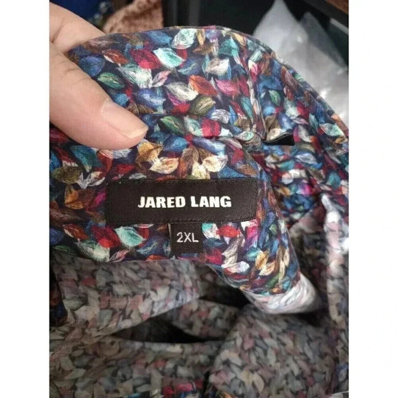 Jared Lang Button Up Shirt Abstract Multicolor Long Sleeve Men's 2XL - Picture 5 of 5